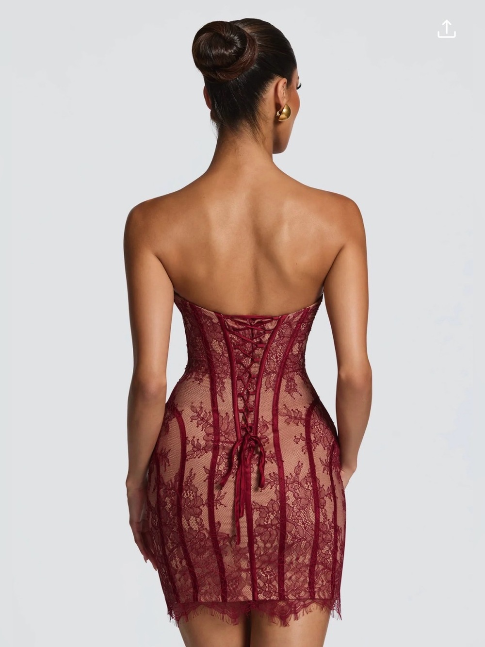 Babyboo SIAN MINI DRESS - BURGUNDY Size - Picture 3 of 5